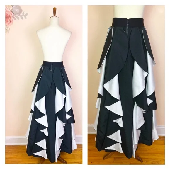 New! Rare ALICE+OLIVIA Nadie Spiral Ball Gown Ruffle Maxi Skirt - Picture 10 of 13